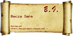 Becza Imre névjegykártya